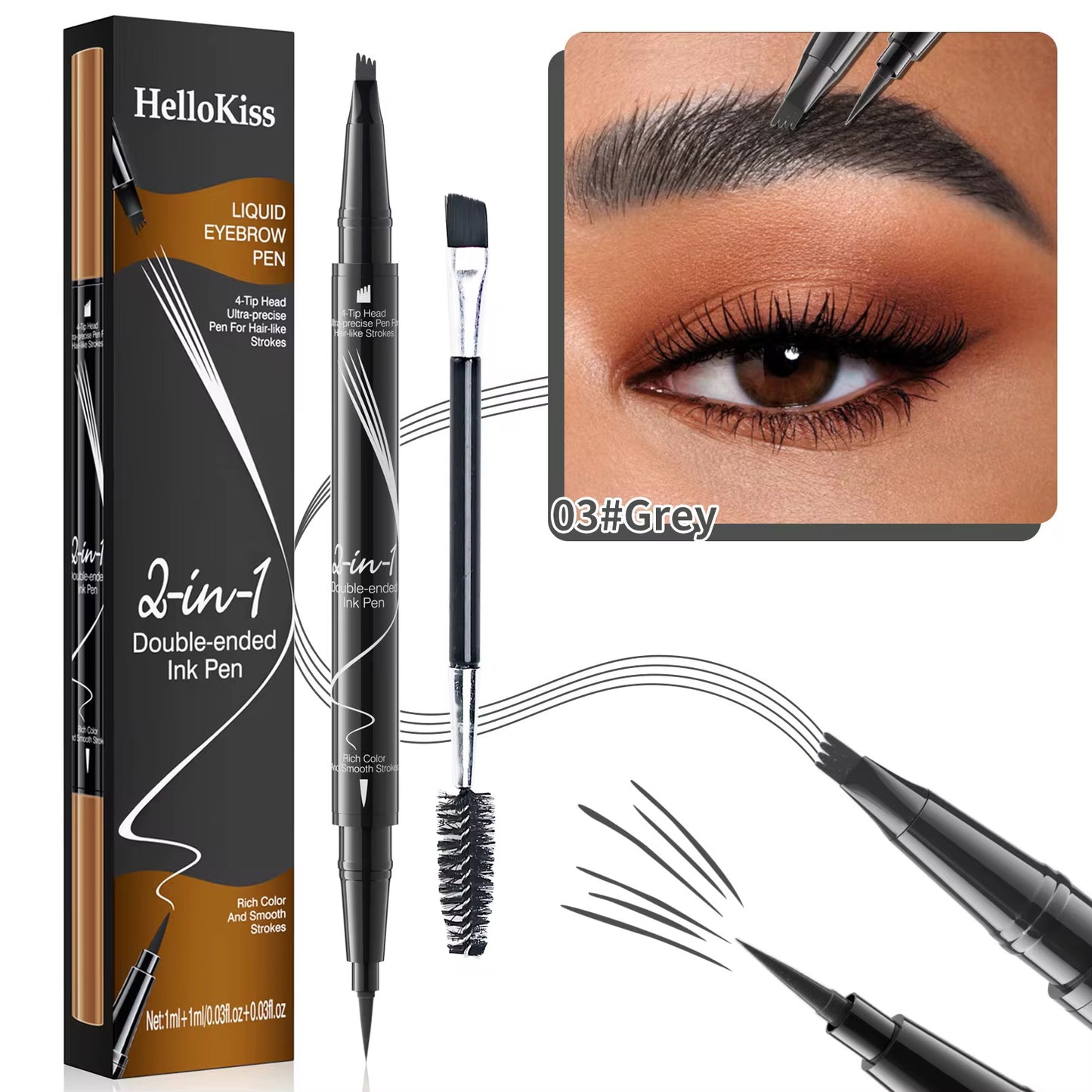 2 in 1 - 3D hair stroke brow liquid pencil