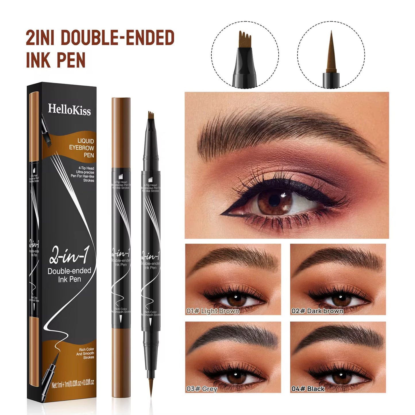 2 in 1 - 3D hair stroke brow liquid pencil