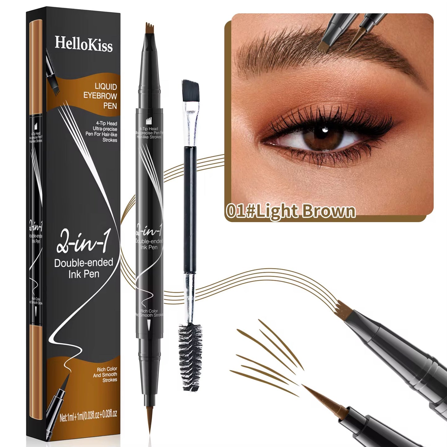 2 in 1 - 3D hair stroke brow liquid pencil