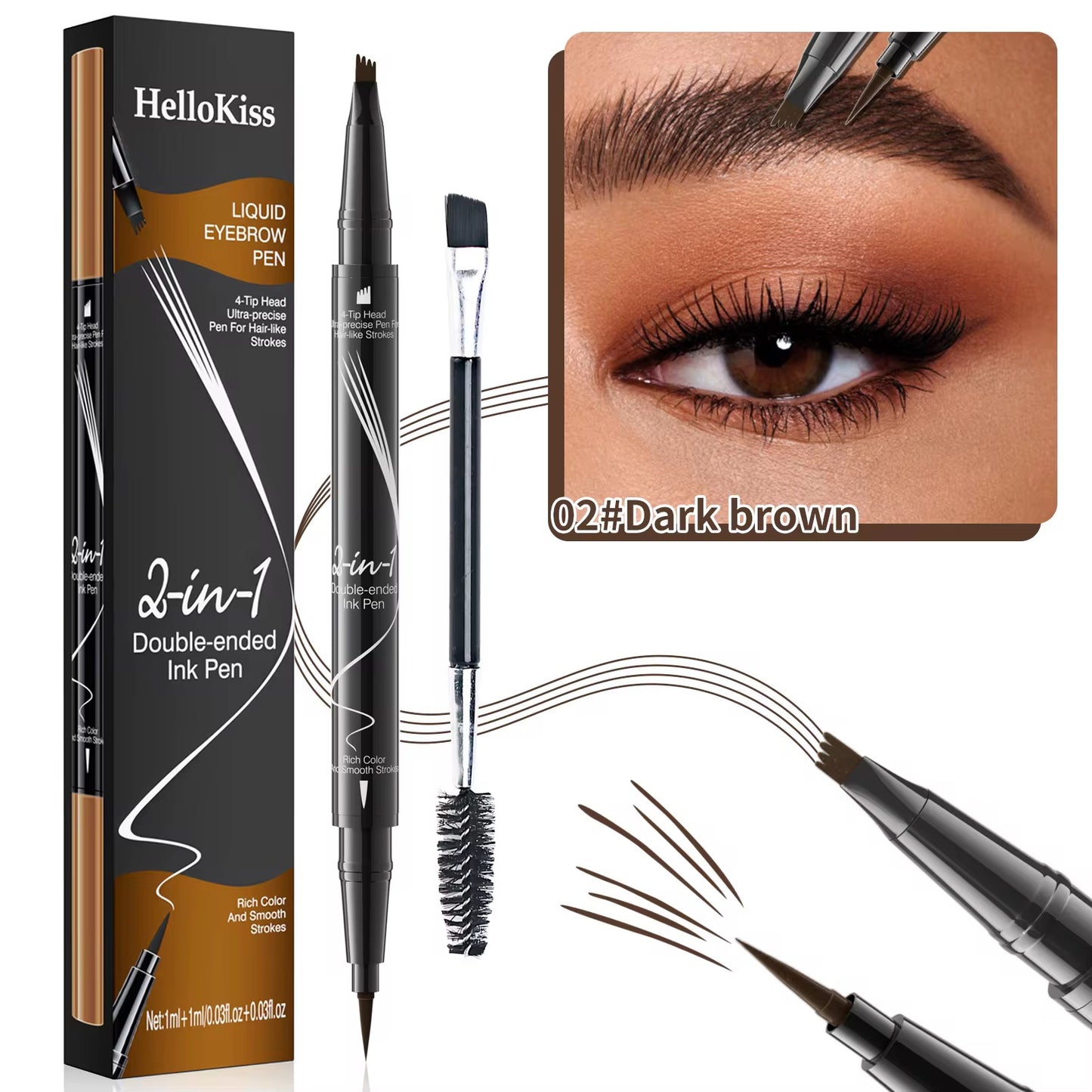 2 in 1 - 3D hair stroke brow liquid pencil
