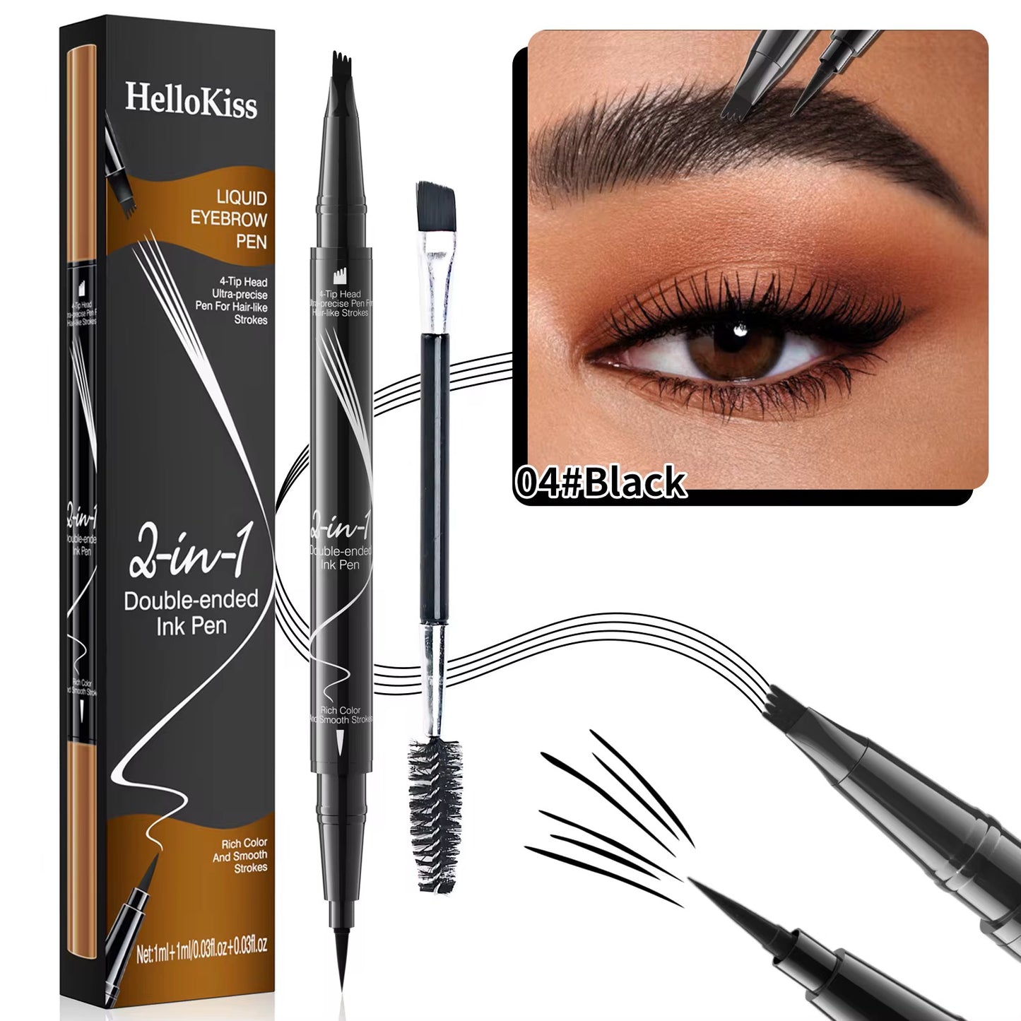 2 in 1 - 3D hair stroke brow liquid pencil
